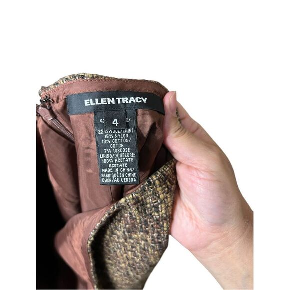 Ellen Tracy Brown Wool Blend Skirt Size 4 - Picture 7 of 8